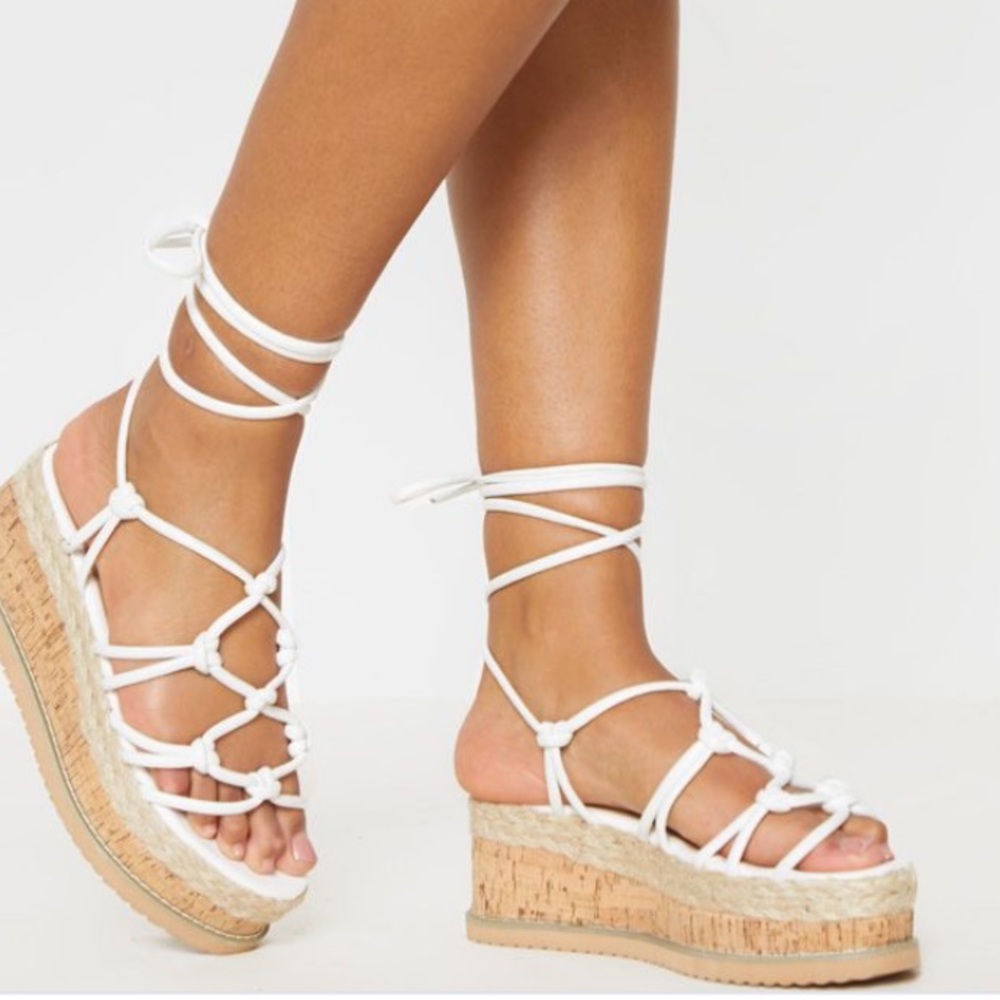 White Knot Platform Sandals🤍